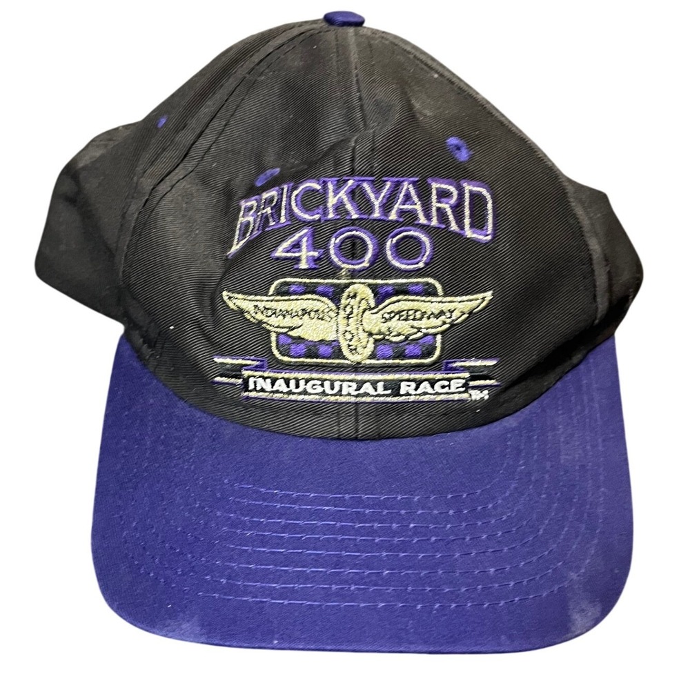 Logo 7 Brickyard 400 Hat Mens OSFA Black Purple Inaugural Race 1994 Snapback